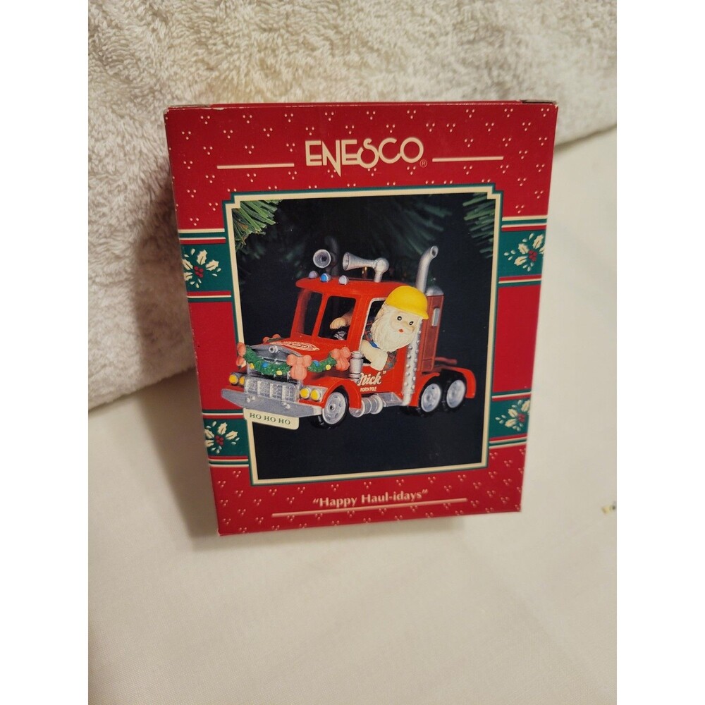 Enesco Vintage Christmas Hanging Ornament Happy Haul-iday Truck